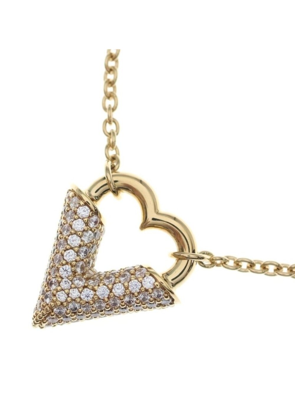 Louis Vuitton Essential Love Necklace Rhinestone Gold